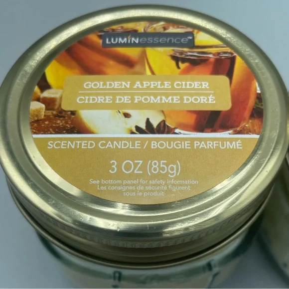 Lot of Three (3) Luminessence Wax Candles in Mason Jars: Brand New and Sealed - Picture 3 of 5